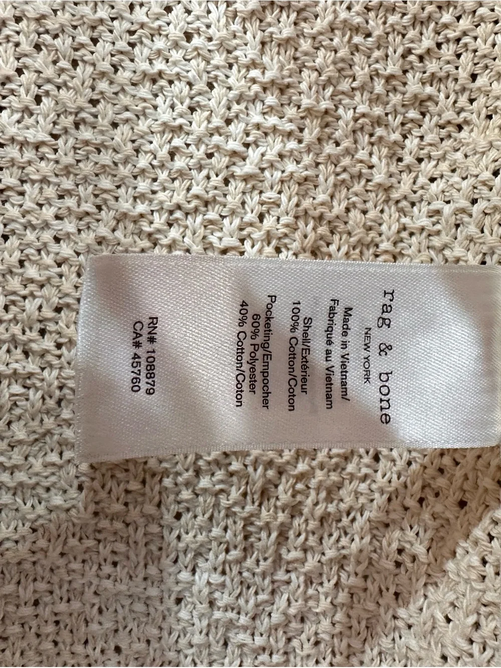 rag & bone Cream Bouclé Button-Front Blazer - Picture 5 of 5